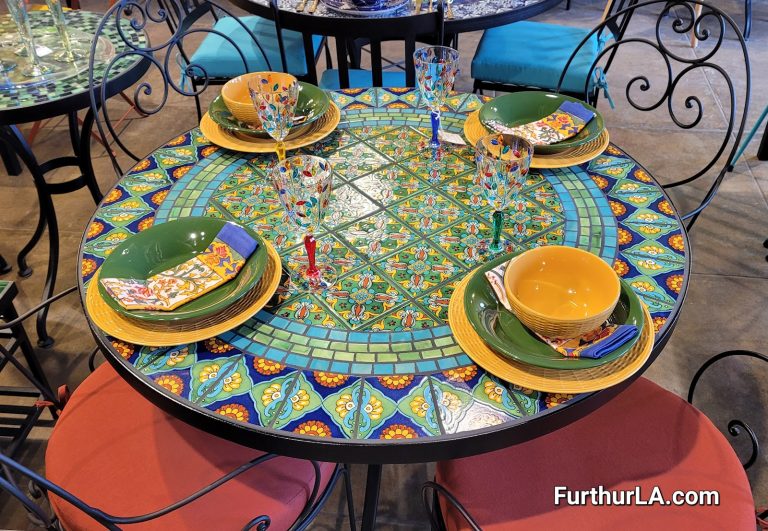 mosaic outdoor garden tile patio table