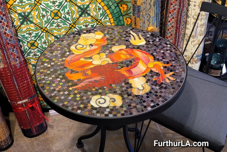 Glass mosaic outdoor patio table