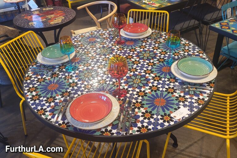 Malibu tile top outdoor dining table