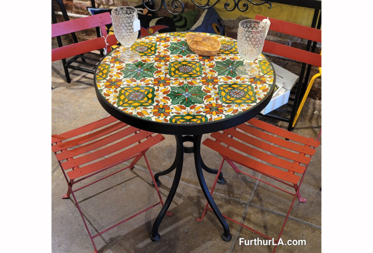 Outdoor tile patio bistro table