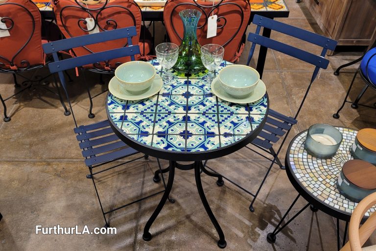 round tile cafe bistro outdoor table
