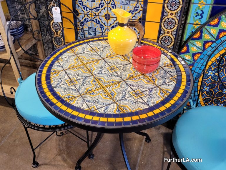 spanish style patio outdoor tile table