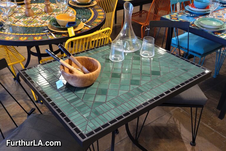 Tile mosaic outdoor table