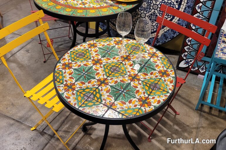 Outdoor tile top patio bistro table