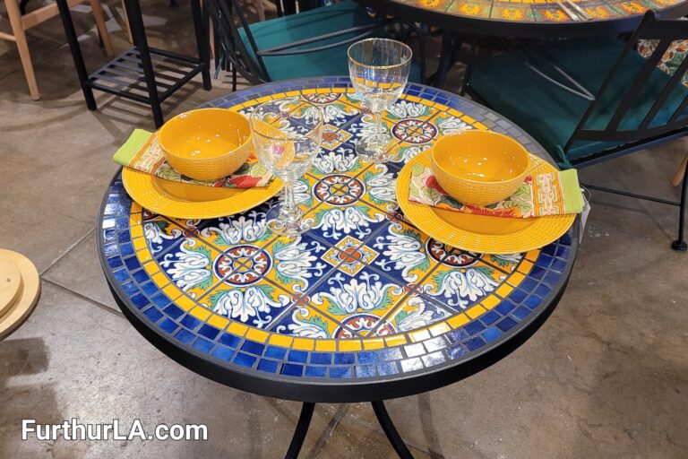 round mosaic tile outdoor patio furniture