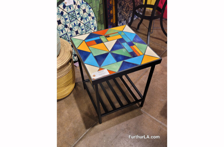 midcentury style mosaic tile side table