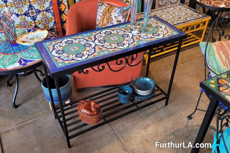 Malibu tile wrought iron patio furniture