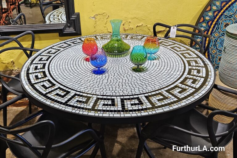 Stained glass mosaic dining patio outdoor table