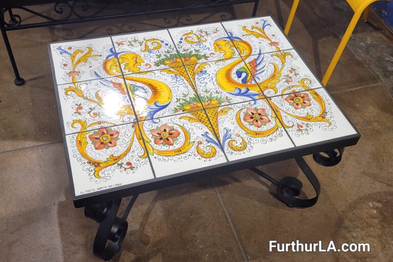 Hand painted deruta italy tile table