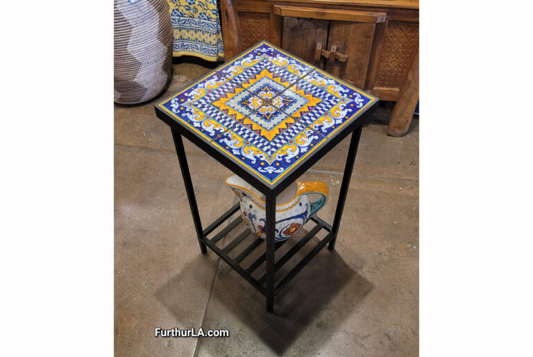 Deruta tile side table indoor outdoor