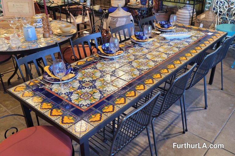 outdoor patio tile top table