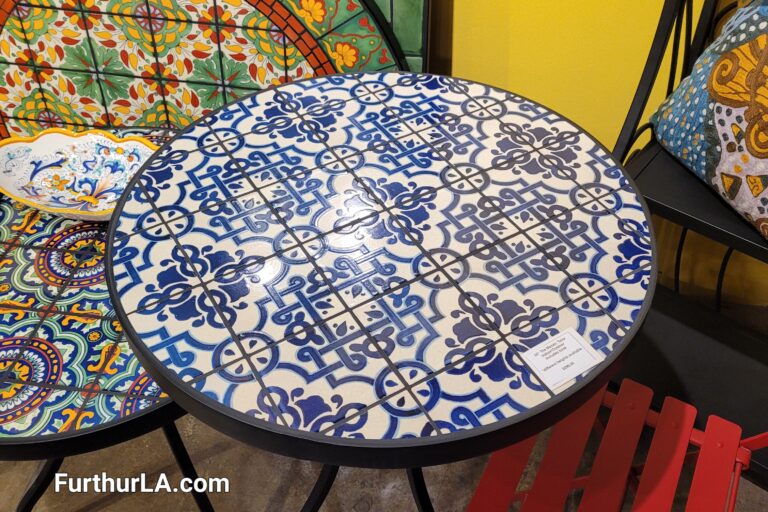 Outdoor round tile top patio bistro table