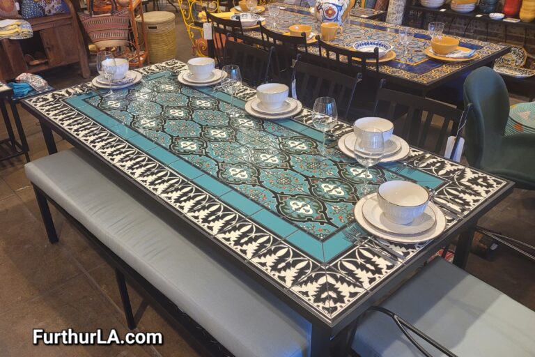 Tile top table for outdoor or indoor Malibu Tile