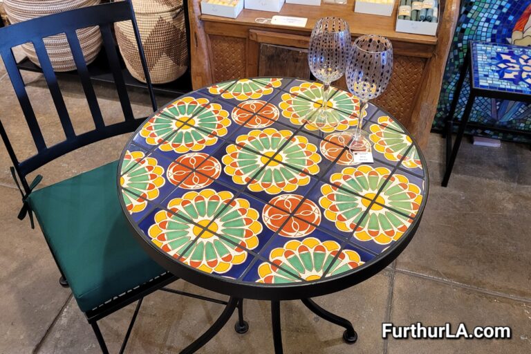 Moroccan style outdoor or kitchen table ceramic tile