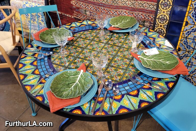 outdoor tile mosaic round table