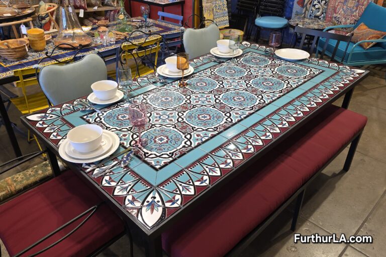 Malibu tile outdoor dining table