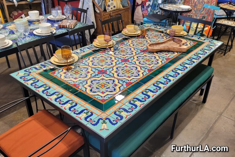 Malibu tile outdoor dining table