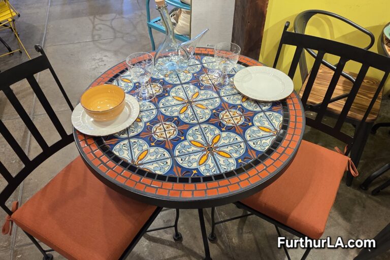Tile top patio bistro dining table