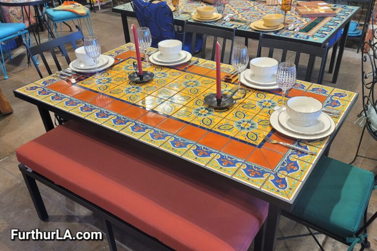 Talavera Mexican tile outdoor patio table