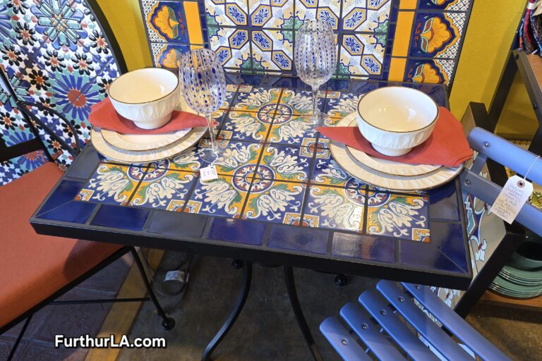 Tile outdoor patio garden table