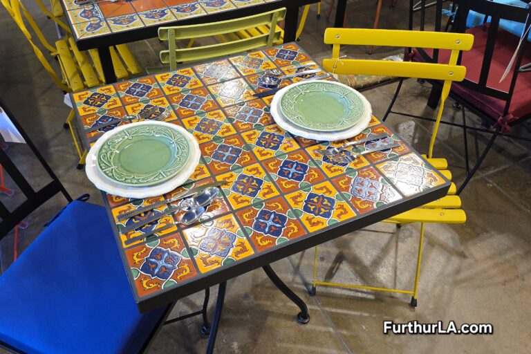 Square tile top talavera dining table