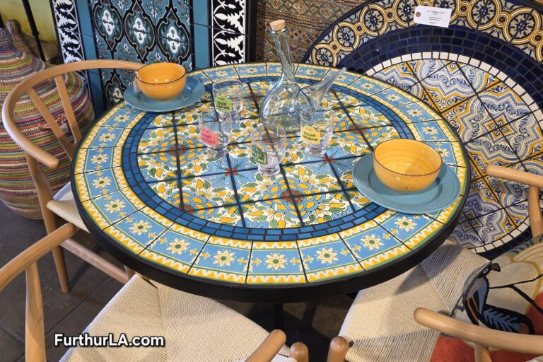 Tile mosaic outdoor patio or kitchen nook table
