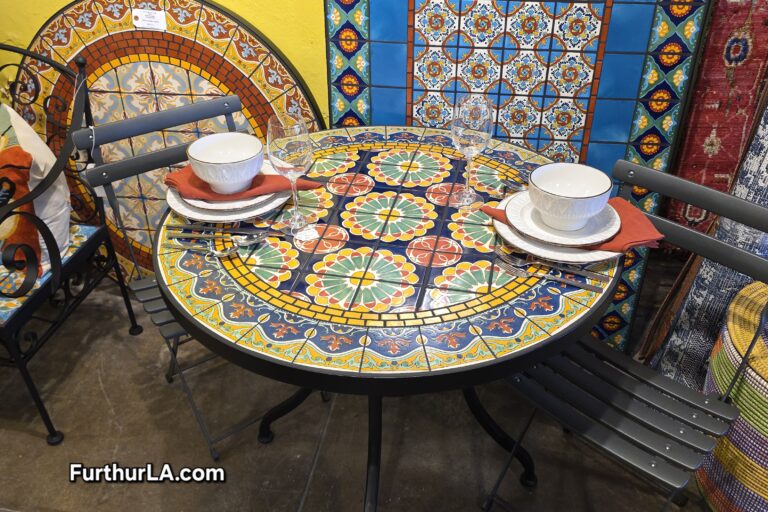 Outdoor or kitchen colorful tile table