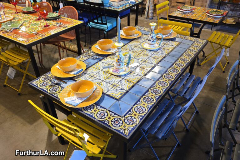 Outdoor patio garden tile top dining table