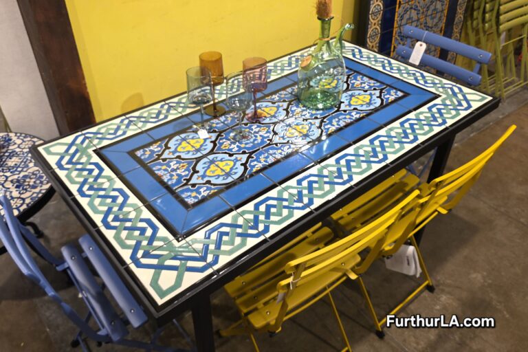 Malibu tile outdoor dining patio table