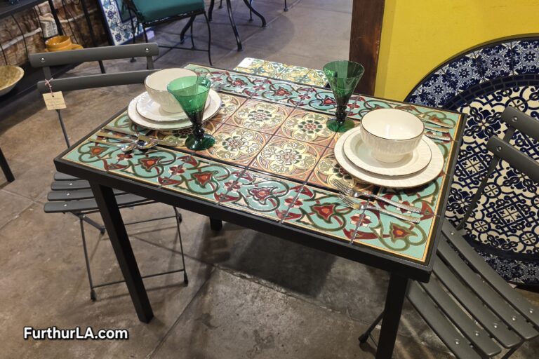 Outdoor Malibu tile patio dining table