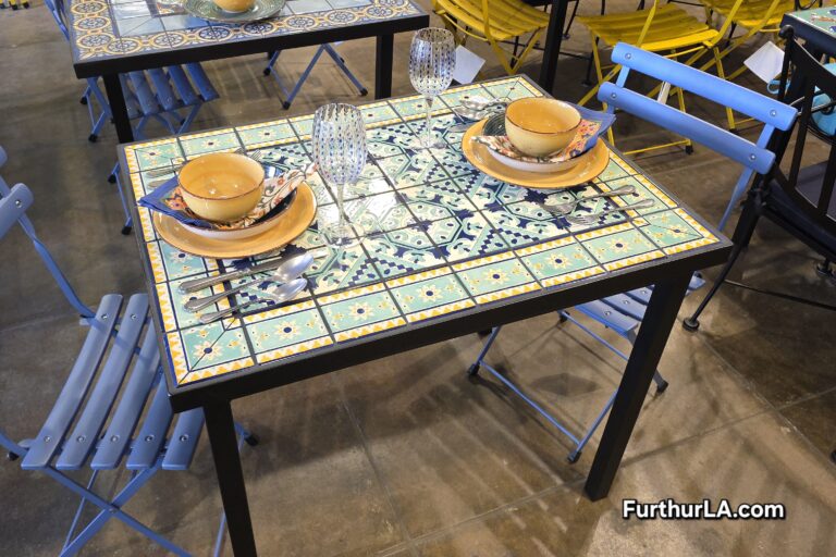 Outdoor tile bistro patio table