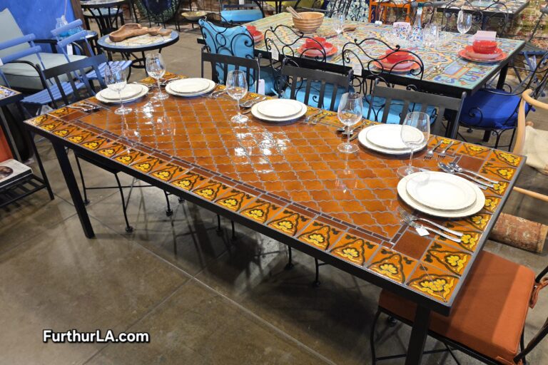 Large talavera tile patio outdoor table