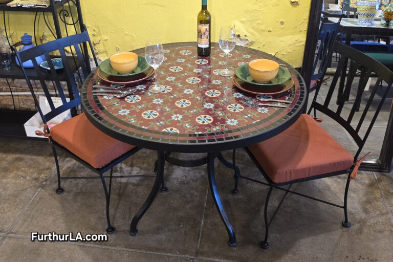Round Malibu tile outdoor dining table