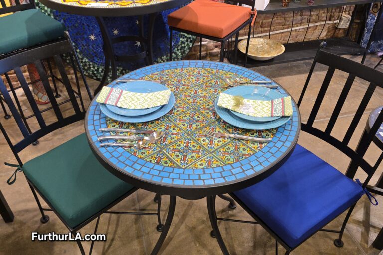 Outdoor tile mosaic dining table