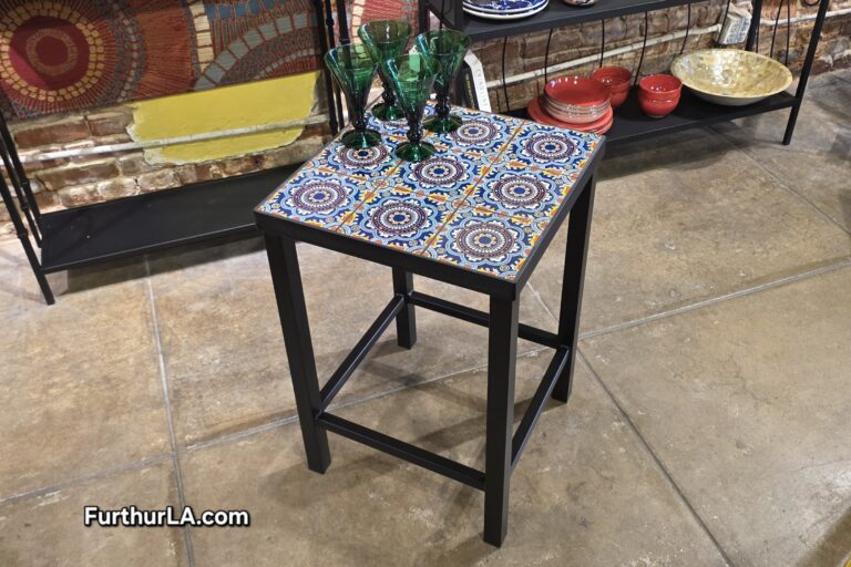 Tile top indoor outdoor side table